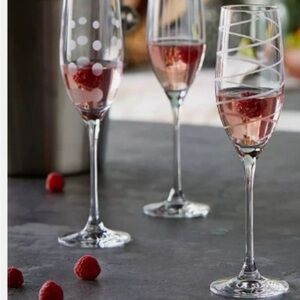 Mikasa Cheers Set of 3 Champagne Flutes 8 oz NEW Fine European Lead Free CRYSTAL